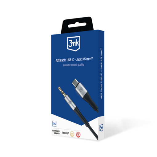 Juhe USB C – 3.5 mm helisisend – Helijuhe – 3mk AUX 1
