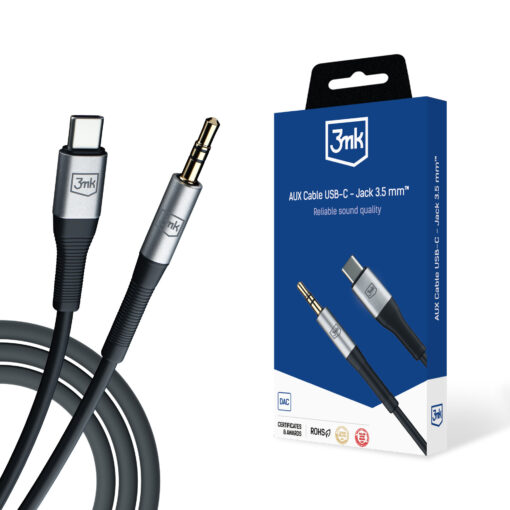Juhe USB C – 3.5 mm helisisend – Helijuhe – 3mk AUX