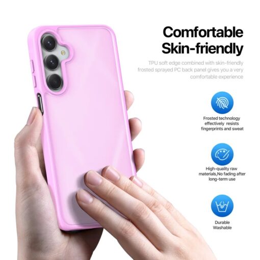 Samsung A16 umbris Dux Ducis YIND plastikust taguse ja silikoonist servaga roosa 4