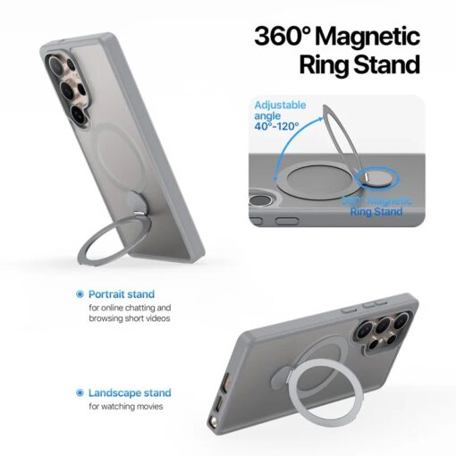 Samsung S25 ULTRA umbris MagSafe Dux Ducis YIND plastikust taguse ja silikoonist servaga hall 4