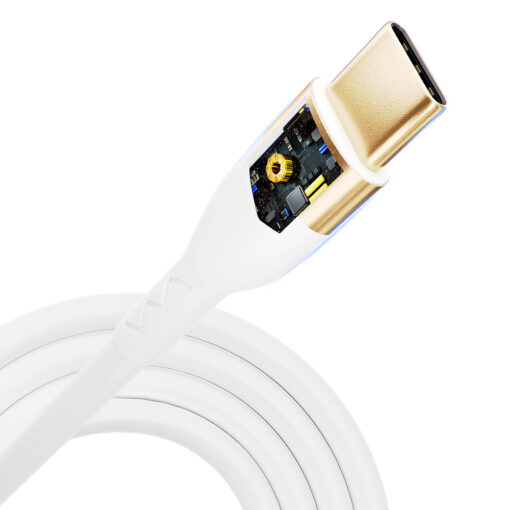Silikoonist juhe USB C – USB C 2m 100W valge – Silikoonist laadimisjuhe – 3mk Hyper Silicone 4