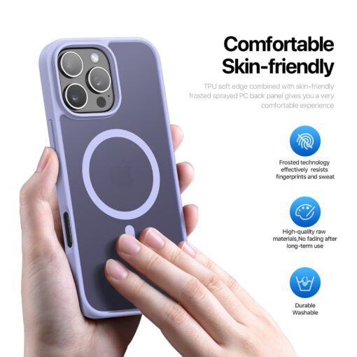iPhone 16 PRO umbris MagSafe Dux Ducis YIND plastikust taguse ja silikoonist servaga hall 2