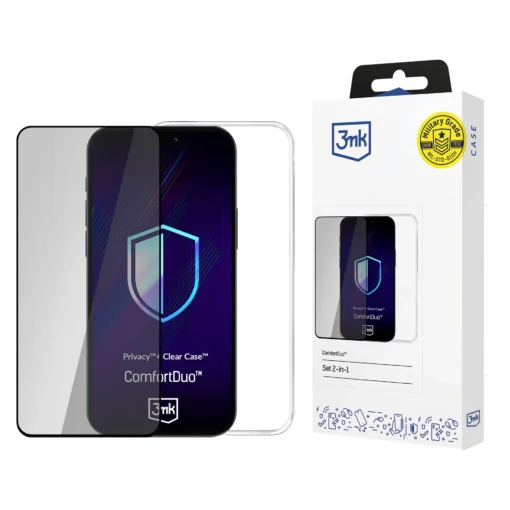 iPhone 16E kaitsekomplekt kaitseklaas umbris 3mk ComfortDuo Privacy