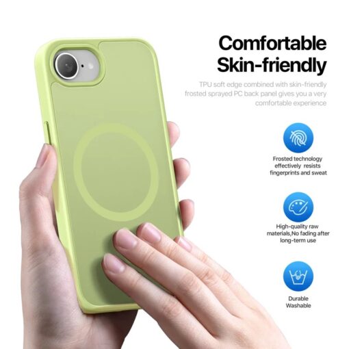 iPhone 16e umbris MagSafe Dux Ducis YIND plastikust taguse ja silikoonist servaga roheline 4
