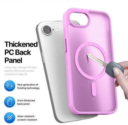 iPhone 16e umbris MagSafe Dux Ducis YIND plastikust taguse ja silikoonist servaga roosa 2