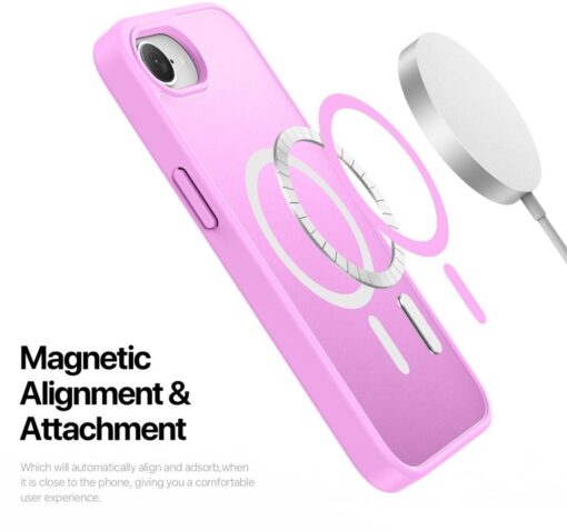 iPhone 16e umbris MagSafe Dux Ducis YIND plastikust taguse ja silikoonist servaga roosa 4