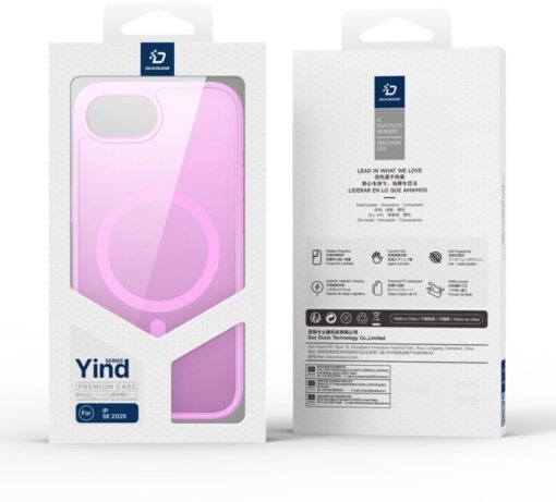 iPhone 16e umbris MagSafe Dux Ducis YIND plastikust taguse ja silikoonist servaga roosa 5