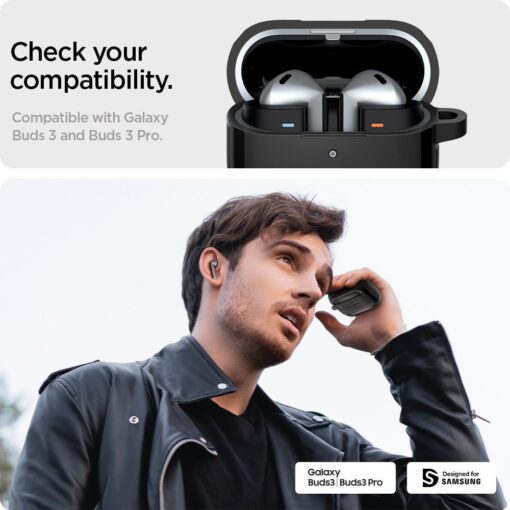 Samsung Buds 33 Pro umbris Spigen Rugged Armor silikoonist must 10