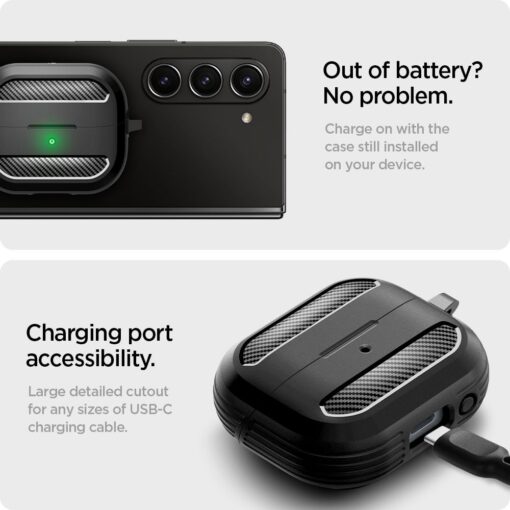 Samsung Buds 33 Pro umbris Spigen Rugged Armor silikoonist must 15