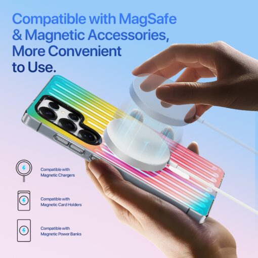 Samsung S25 ULTRA umbris MagSafe silikoonist Dux Ducis Zest Gradient Rainbow 3