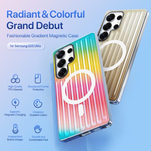Samsung S25 ULTRA umbris MagSafe silikoonist Dux Ducis Zest Gradient Rainbow 4