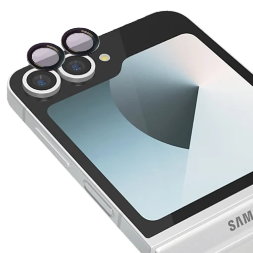 Samsung Z Flip 6 7 FE kaamera kaitseklaas musta raamiga 1