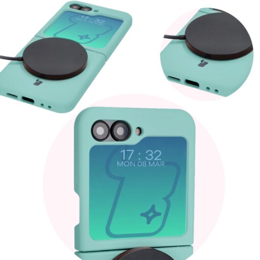 Samsung Z Flip 6 7 FE umbris silikoonist Bizon turkiis 11