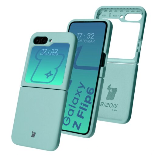 Samsung Z Flip 6 7 FE umbris silikoonist Bizon turkiis