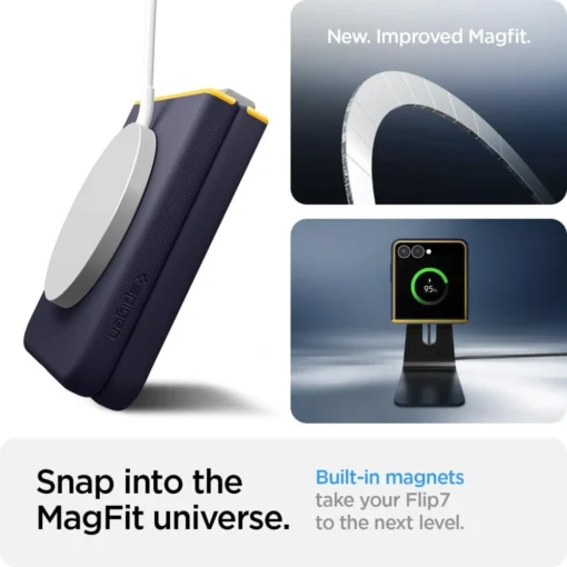 Samsung Z Flip 7 umbris Spigen Nano Pop MagSafe silikoonist ja plastikust blueberry navy 1