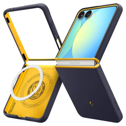 Samsung Z Flip 7 umbris Spigen Nano Pop MagSafe silikoonist ja plastikust blueberry navy 5