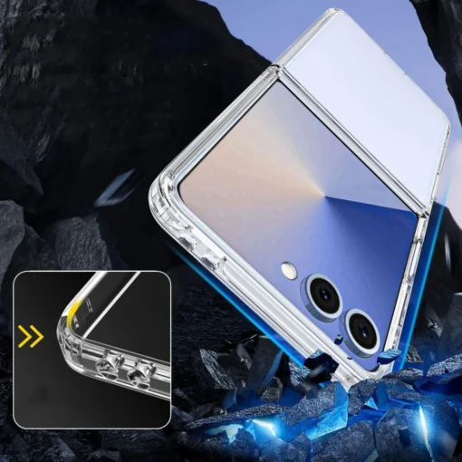 Samsung Z Flip 7 umbris TP Flexair Hybrid silikoonist ja plastikust labipaistev 3
