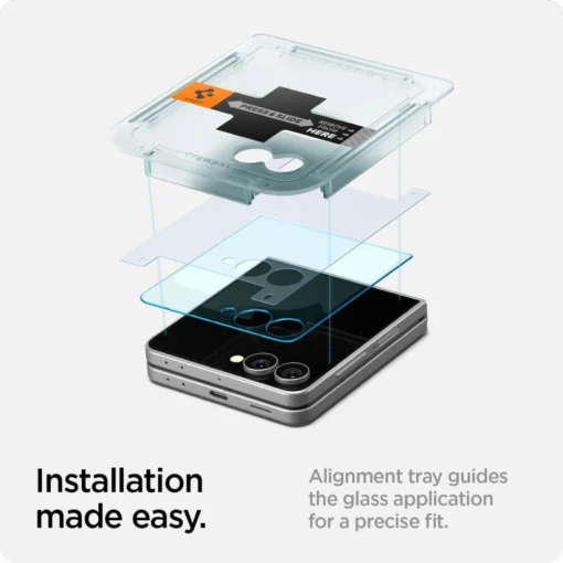 Samsung Z Flip 7 valise ekraani kaitseklaas Spigen Glas.tr ez Fit HD 2tk 10
