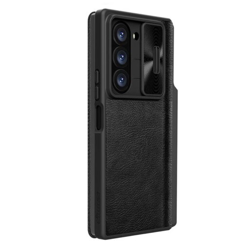Samsung Z Fold 6 umbris Nillkin Qin Pro kunstnahast must 2
