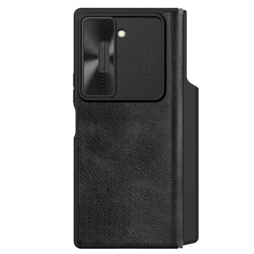 Samsung Z Fold 6 umbris Nillkin Qin Pro kunstnahast must