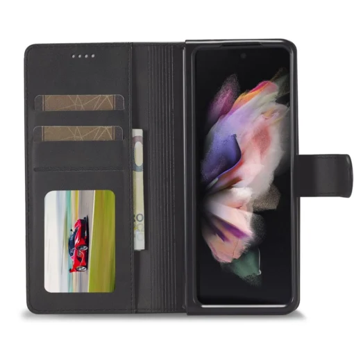 Samsung Z Fold 7 kaaned TP Wallet kunstnahast must 1