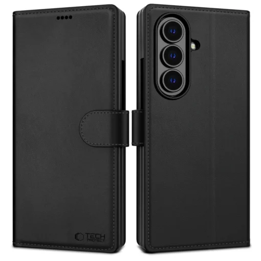 Samsung Z Fold 7 kaaned TP Wallet kunstnahast must 3