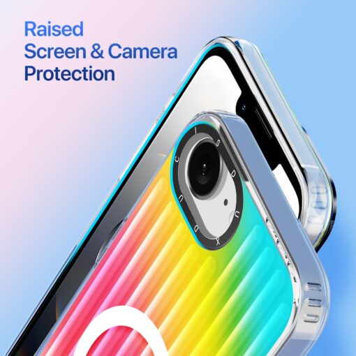 iPhone 16e umbris MagSafe silikoonist Dux Ducis Zest Gradient Rainbow 3