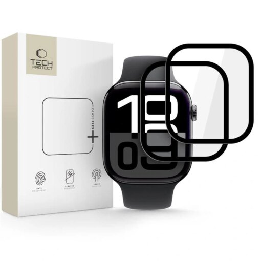 Apple Watch 10 46mm kaitseklaasid Glass Flex must 2tk