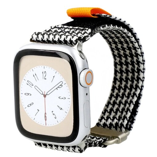 Apple Watch rihm Urban nailonist must ja valge pepit 3