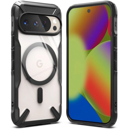 Google Pixel 10 10 PRO umbris Ringke Fusion X silikoonist servadega ja plastikust tagusega must 1