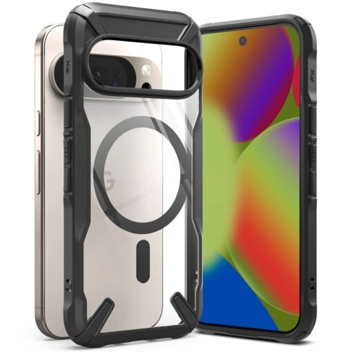 Google Pixel 10 10 PRO umbris Ringke Fusion X silikoonist servadega ja plastikust tagusega must
