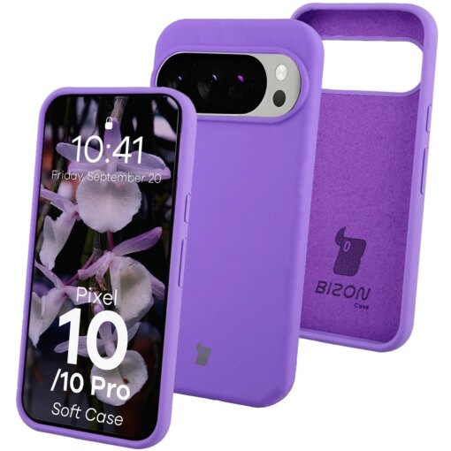Google Pixel 10 10 Pro umbris silikoonist Bizon Soft Case lilla
