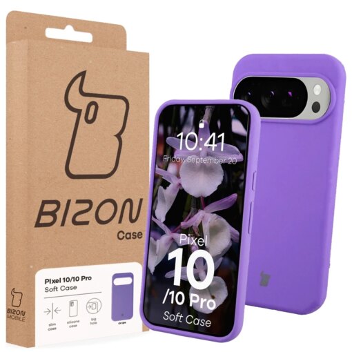 Google Pixel 10 10 Pro umbris silikoonist Bizon Soft Case lilla 6