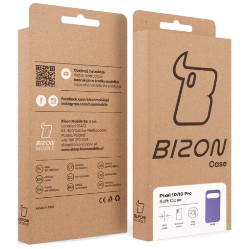 Google Pixel 10 10 Pro umbris silikoonist Bizon Soft Case lilla 7