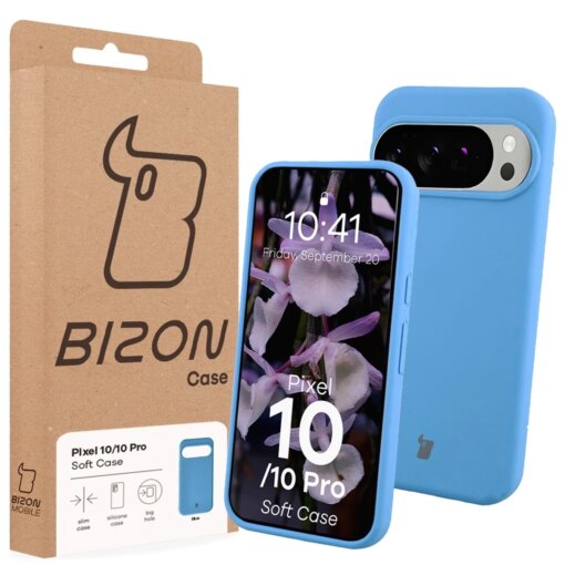 Google Pixel 10 10 Pro umbris silikoonist Bizon Soft Case sinine 6
