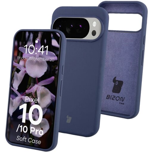 Google Pixel 10 10 Pro umbris silikoonist Bizon Soft Case tumesinine