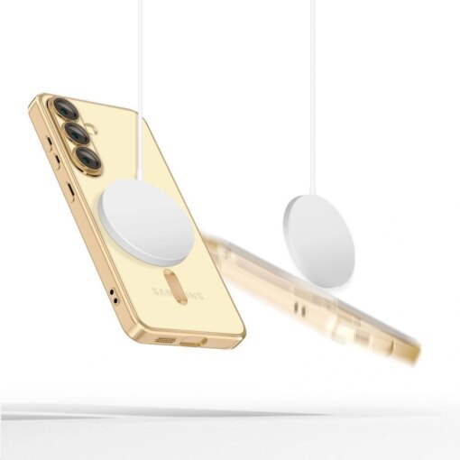 Samsung S25 EDGE MagSafe umbris Magflex laikiva kuldse viimistlusega silikoonist 1