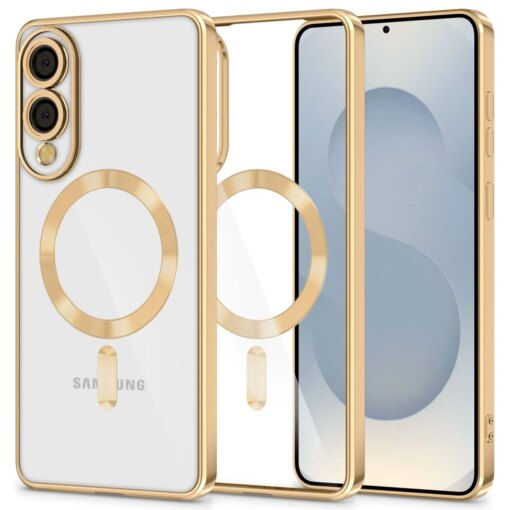 Samsung S25 EDGE MagSafe umbris Magflex laikiva kuldse viimistlusega silikoonist