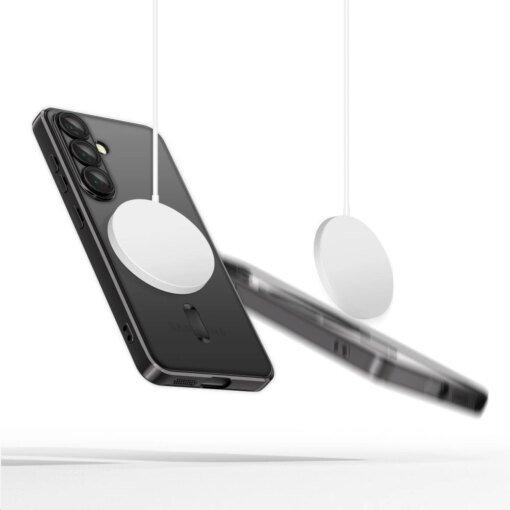 Samsung S25 EDGE MagSafe umbris Magflex laikiva musta viimistlusega silikoonist 1