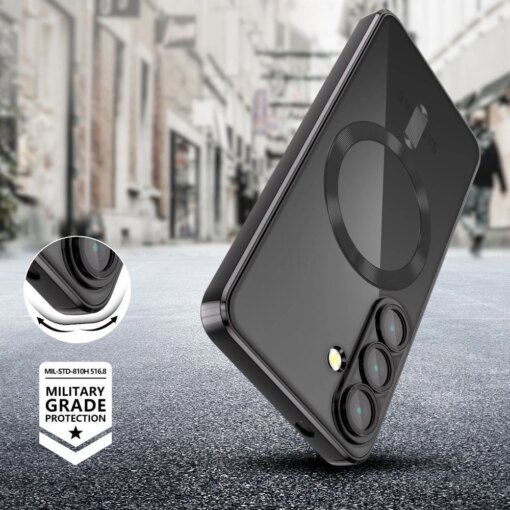 Samsung S25 EDGE MagSafe umbris Magflex laikiva musta viimistlusega silikoonist 3