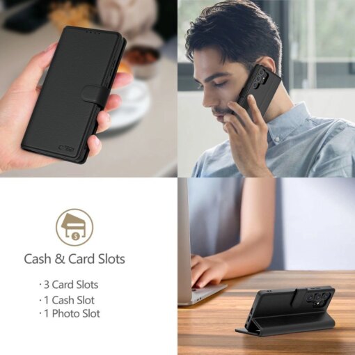 Samsung S25 EDGE kaaned wallet kunstnahast must 3