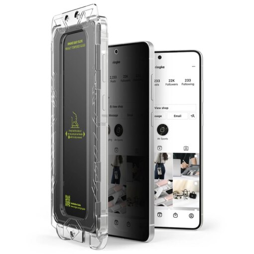 Samsung S25 EDGE kaitseklaas privaatsufiltriga Ringke Easy Slide Privacy 2tk 1