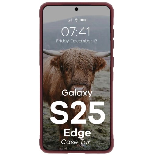 Samsung S25 EDGE umbris Bizon Case Tur silikoonist burgundy 4