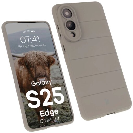 Samsung S25 EDGE umbris Bizon Case Tur silikoonist helehall