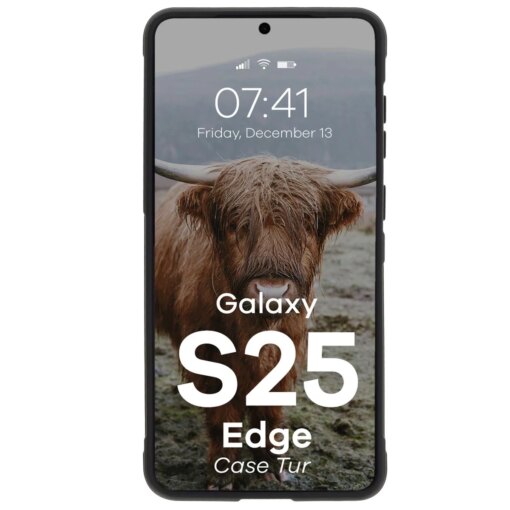 Samsung S25 EDGE umbris Bizon Case Tur silikoonist must 4
