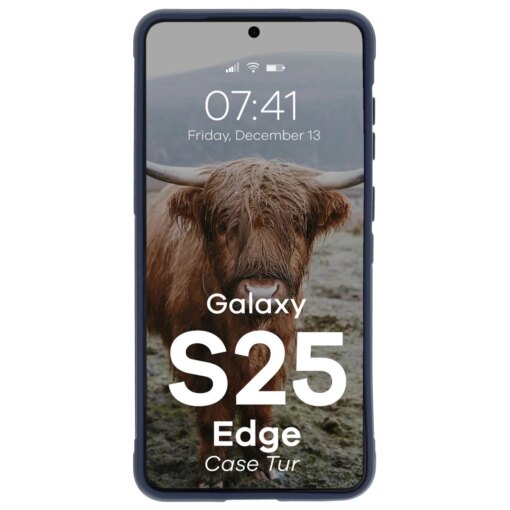 Samsung S25 EDGE umbris Bizon Case Tur silikoonist tumesinine 4