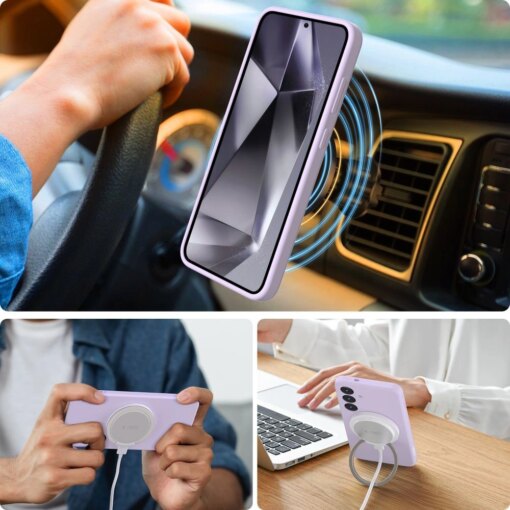 Samsung S25 EDGE umbris MagSafe Liquid Silicone silikoonist mauve 2