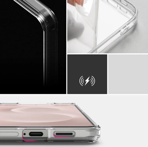 Samsung S25 EDGE umbris plastikust ja silikoonist Ringke Fusion labipaistev 4