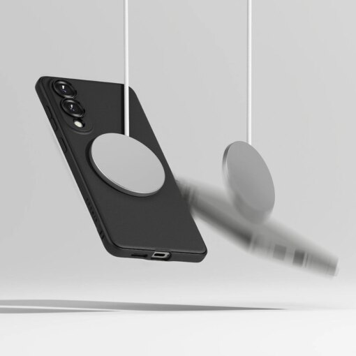 Samsung S25 EDGE umbris plastikust ja silikoonist Ringke Onyx MagSafe must 5