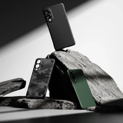 Samsung S25 EDGE umbris plastikust ja silikoonist Ringke Onyx roheline 1